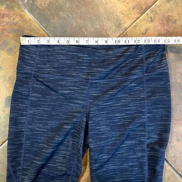 Athleta Blue and White Herringbone Women’s Leggings Size LT - Picture 3 of 12